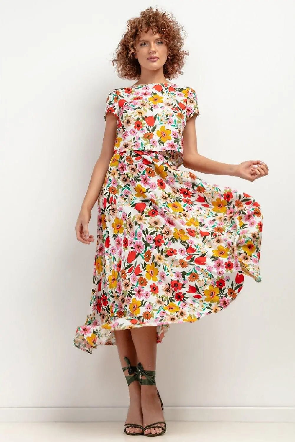 Tessita patterned viscose skirt