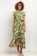 Tessita patterned viscose skirt