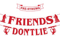 tetcuican Stranger Birthday Banner – Red Glitter Friends Don’t Lie – Horror Theme Decor