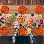 Tevxj 96Pieces Basketball Tableware Set — Disposable Plates, Napkins & Forks for Teen Party, Serves 24