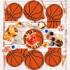 Tevxj 96Pieces Basketball Tableware Set — Disposable Plates, Napkins & Forks for Teen Party, Serves 24