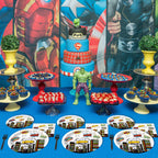 Tevxj 96 PCS Super Theme Hero Party Plates & Napkins – Hero Themed Tableware for 24 Guests