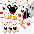 Tewess 3pc Mouse Birthday Tablecloths – Red Cartoon Mouse Head, 108x51 in