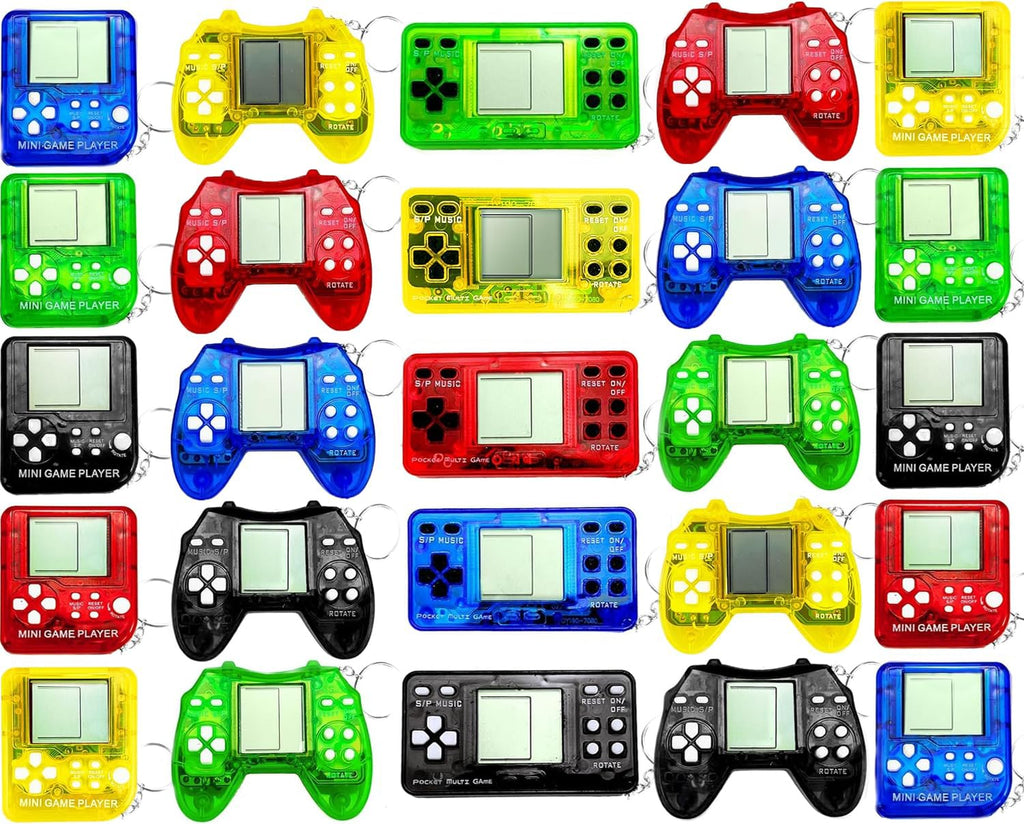 TGIQROVE 25 Pcs Video Game Keychains – Mini Gamer Party Favors, Kids Birthday Decorations & Classroom Prizes