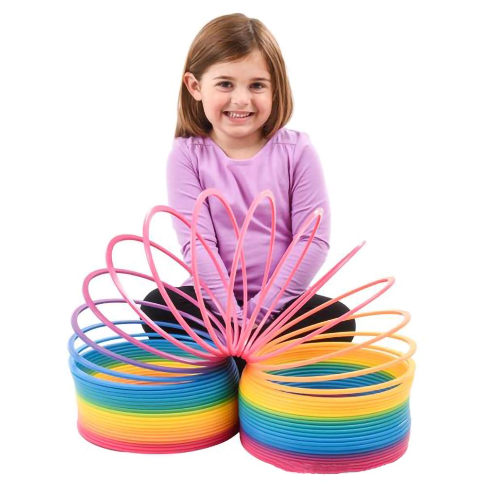 The Dreidel Company Jumbo Rainbow Plastic Coil Spring – 7-inch Party Favor (Single)