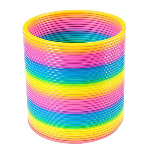 The Dreidel Company Jumbo Rainbow Plastic Coil Spring – 7-inch Party Favor (Single)