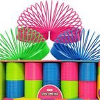 The Dreidel Company Neon Plastic Multicolor Coil Spring – 3-Inch Neon Party Favors & Goody Bag Fillers (20-Pack)