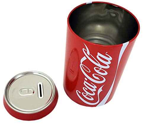 The Tin Box Company Coca Cola Can Bank with Removable Lid - Red