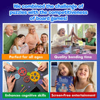 The Uzzle 3.0 Board Game – Family Puzzle for All Ages | 100 Puzzles, 4 Levels