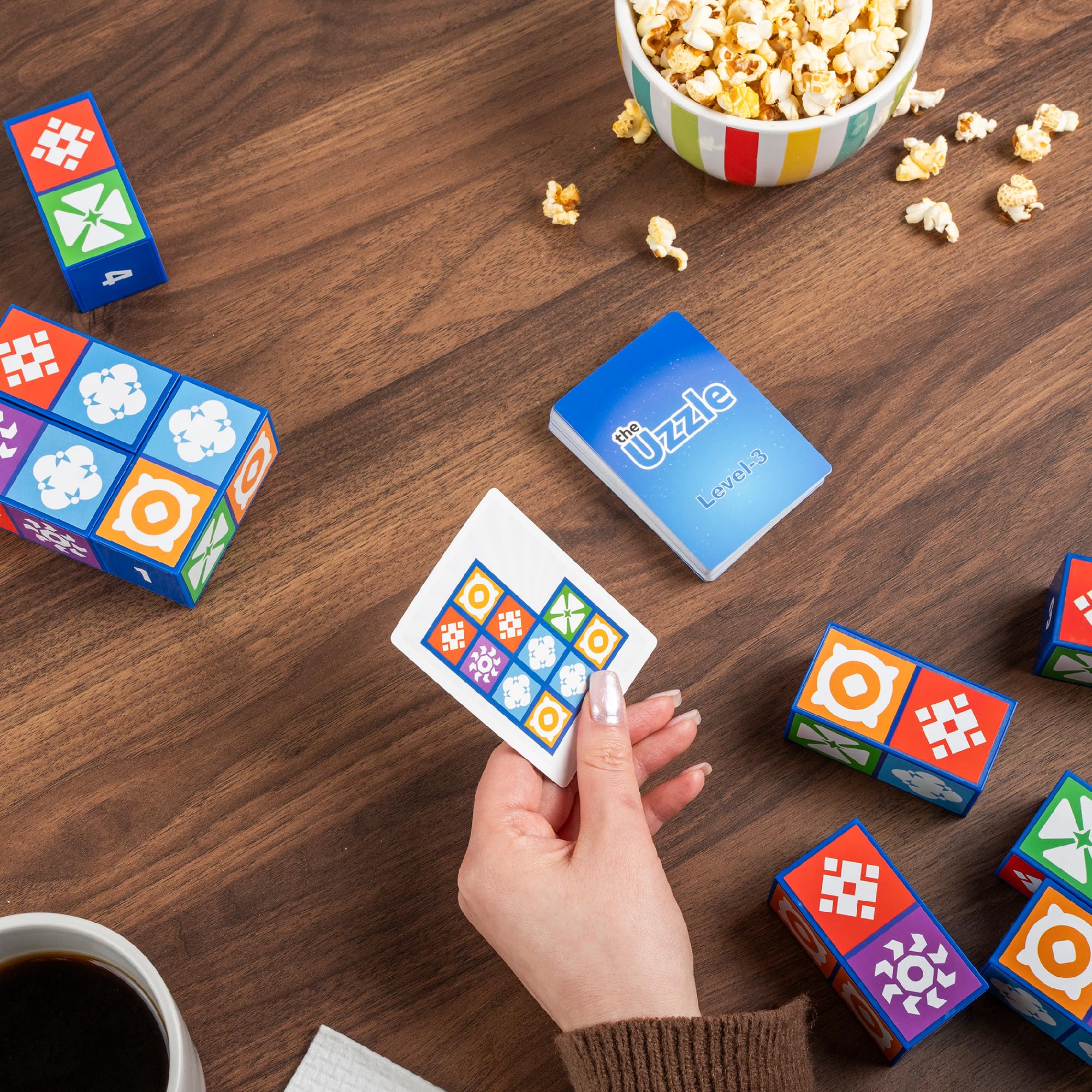 The Uzzle 3.0 Board Game – Family Puzzle for All Ages | 100 Puzzles, 4 Levels