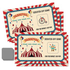 THEBESTU 50 Pcs Carnival Come One Come All Scratch Off Cards – Retro Circus Theme Party Games
