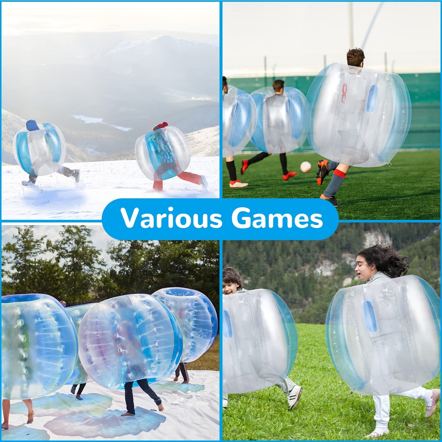 Theefun Bumper Balls, 2 Pack 36-Inch Inflatable Sumo Ball Boppers for Kids 50–100 lb | Outdoor Active Play