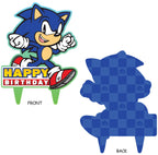Think Green Fun Sonic Gamer Birthday Cake Topper – Eco Party Decor