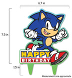 Think Green Fun Sonic Gamer Birthday Cake Topper – Eco Party Decor