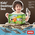 THINKBAY 6-Pack Realistic Shark Figurines (5-7") – BPA-Free Bath Toys, Cake Toppers & Party Favors for Kids