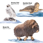 ThinkBay 12-Piece Arctic Animal Figurines (4-7 inches) – Realistic PVC Figures for Play & Party Favors