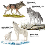 THINKBAY 14PCS Wolf Figurines – Realistic Forest Wolf Toys for Toddlers, Gifts & Cake Toppers