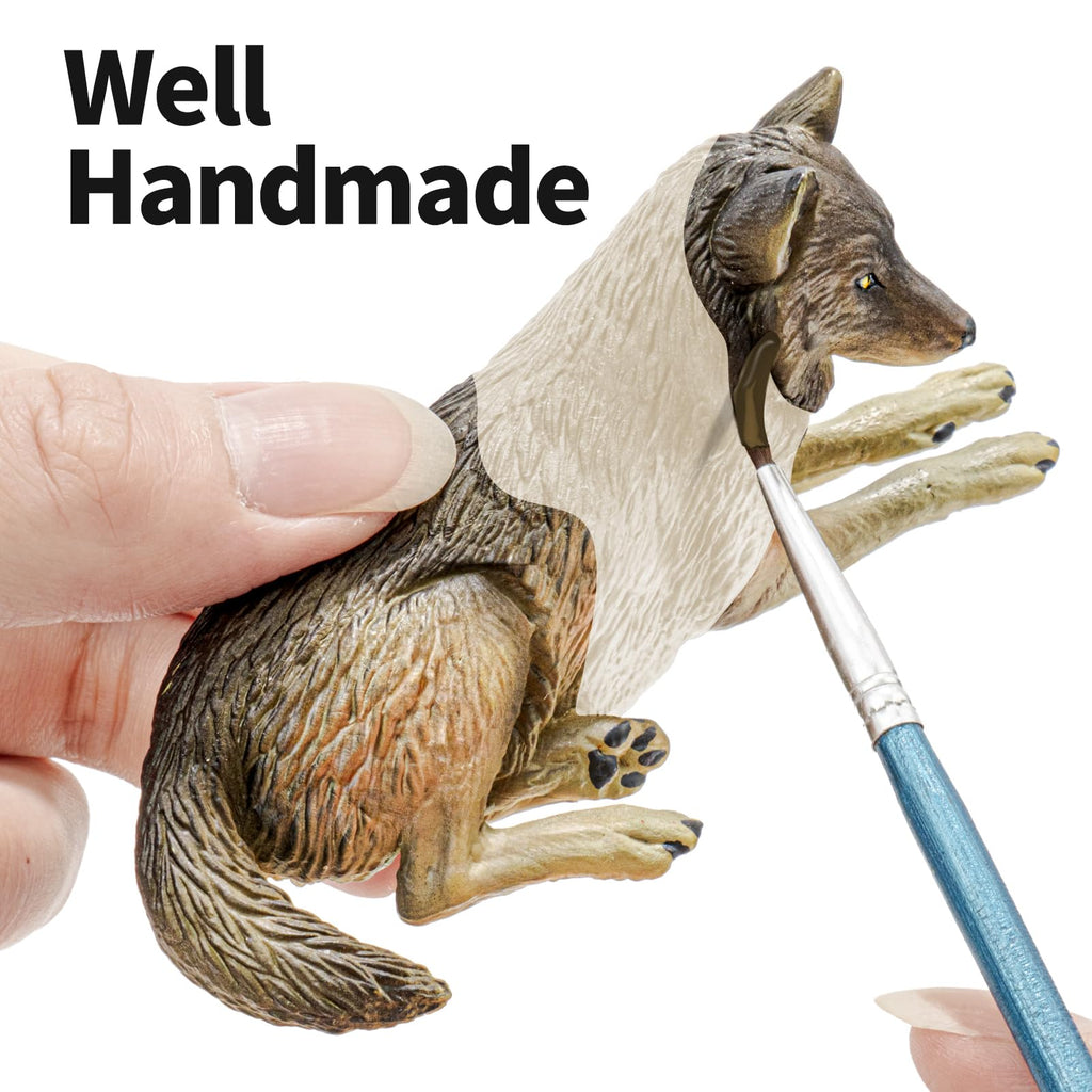THINKBAY 14PCS Wolf Figurines – Realistic Forest Wolf Toys for Toddlers, Gifts & Cake Toppers