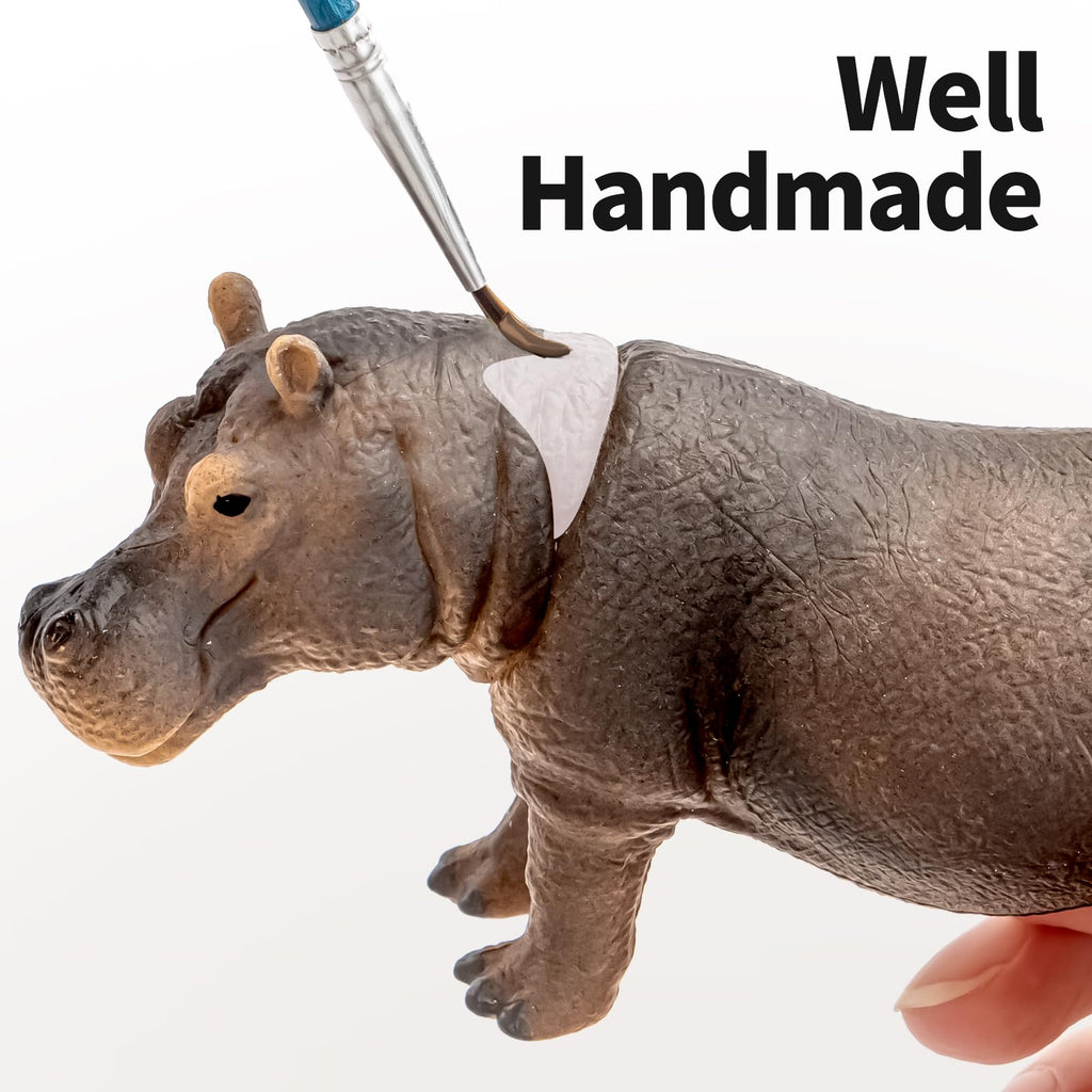 THINKBAY 4PCS Hippo Safari Figurines – Realistic Hippos & Cubs for Kids, Cake Toppers & Gifts