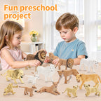 THINKBAY 15PCS Lion Figurines – Realistic Lion Family for Kids, Cake Toppers & Play