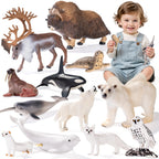 ThinkBay 12-Piece Arctic Animal Figurines (4-7 inches) – Realistic PVC Figures for Play & Party Favors