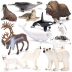 ThinkBay 12-Piece Arctic Animal Figurines (4-7 inches) – Realistic PVC Figures for Play & Party Favors