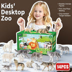 THINKBAY 14PCS Wolf Figurines – Realistic Forest Wolf Toys for Toddlers, Gifts & Cake Toppers