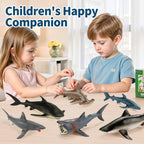THINKBAY 6-Pack Realistic Shark Figurines (5-7") – BPA-Free Bath Toys, Cake Toppers & Party Favors for Kids