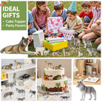 THINKBAY 14PCS Wolf Figurines – Realistic Forest Wolf Toys for Toddlers, Gifts & Cake Toppers