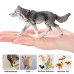 THINKBAY 14PCS Wolf Figurines – Realistic Forest Wolf Toys for Toddlers, Gifts & Cake Toppers