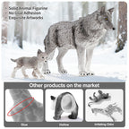 THINKBAY 14PCS Wolf Figurines – Realistic Forest Wolf Toys for Toddlers, Gifts & Cake Toppers