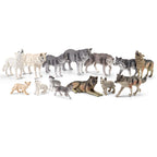 THINKBAY 14PCS Wolf Figurines – Realistic Forest Wolf Toys for Toddlers, Gifts & Cake Toppers