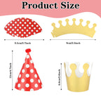 Thinp 11 Pcs Adorable Party Hats Set – 9 Cone Hats + 2 Crowns for Pet Birthday Decor