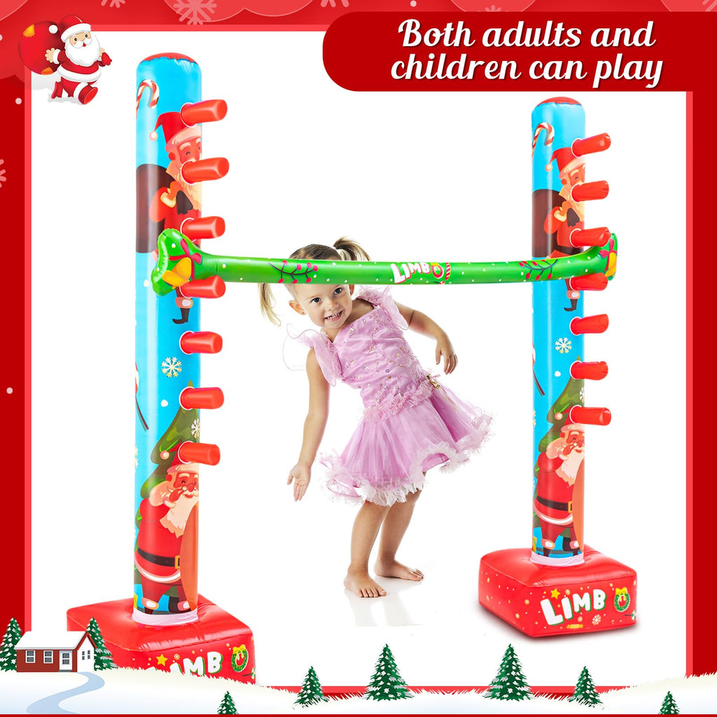 Threan 60 Inch Christmas Inflatable Limbo – Indoor/Outdoor Holiday Party Game