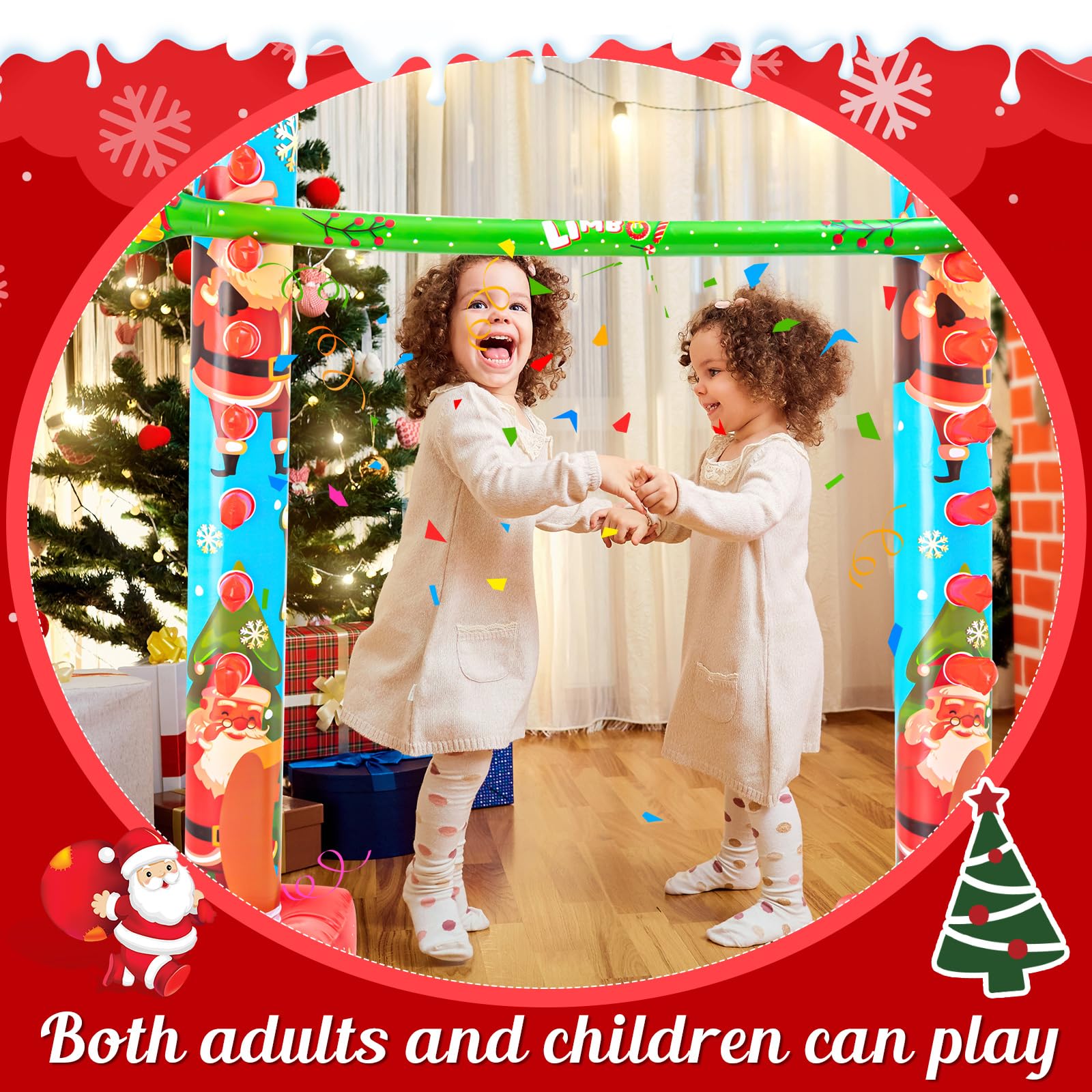 Threan 60 Inch Christmas Inflatable Limbo – Indoor/Outdoor Holiday Party Game