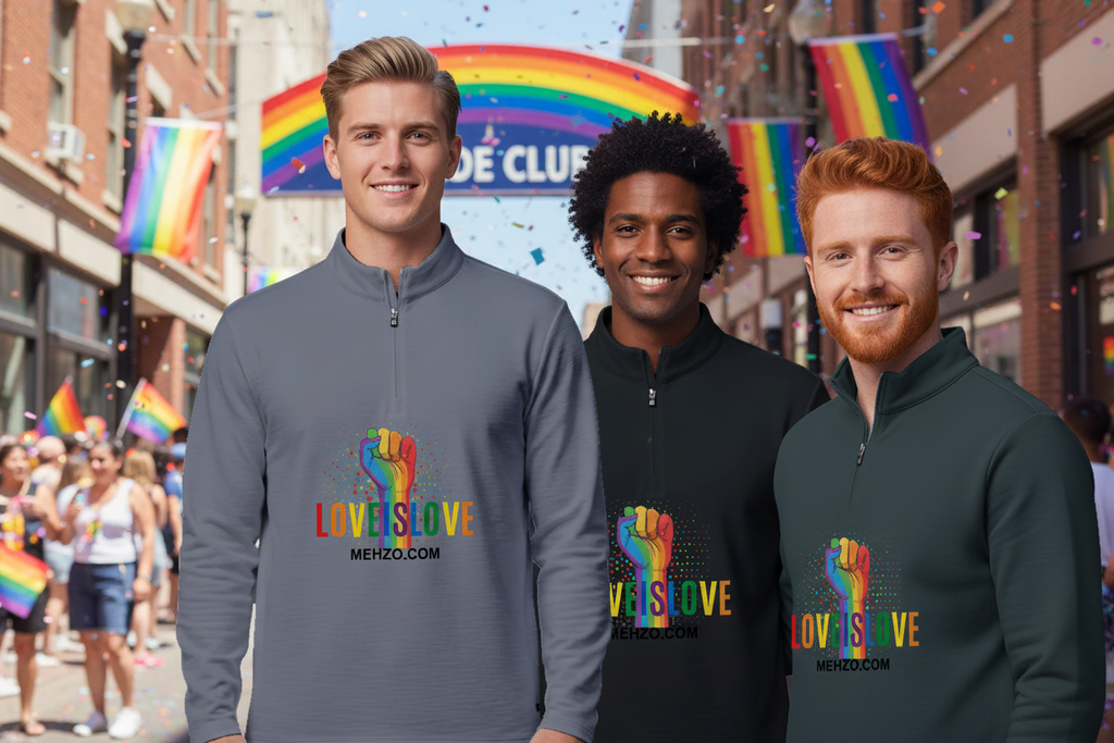 MEHZO LOVE IS LOVE Men’s Crestview 1/4-Zip Pullover (Trending) | TravisMathew TM1MW452