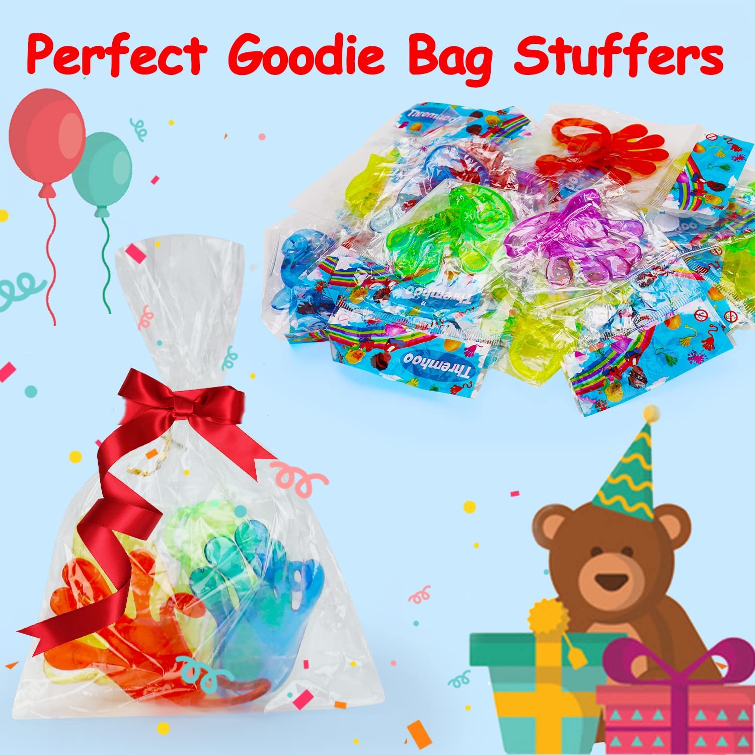 Thremhoo 40-Pcs Glow-in-the-Dark Sticky Hands – Party Favors & Piñata Fillers