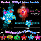 Thremhoo 48-Piece LED Light Up Fidget Spinner Bracelets – Bulk Party Favors for Kids 4–12