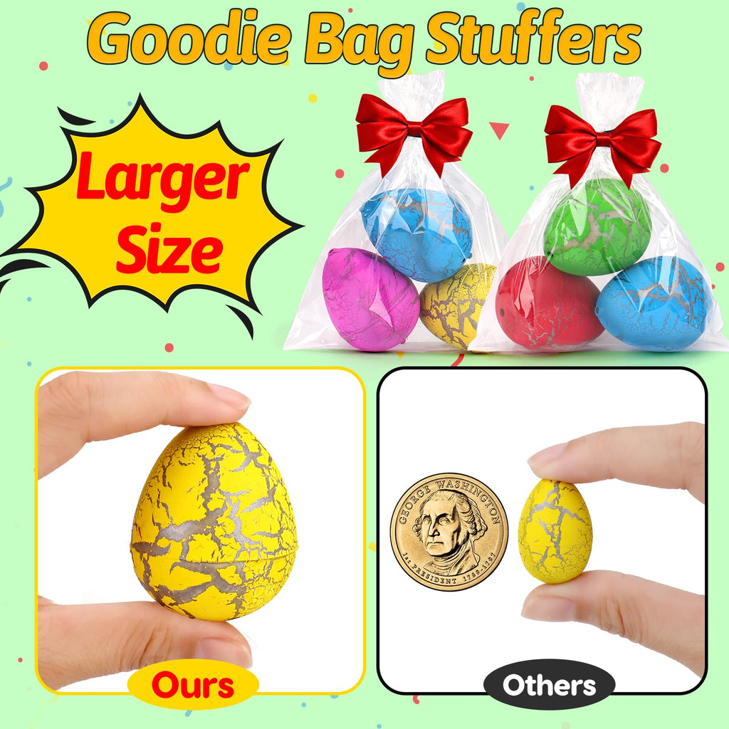 Thremhoo 30PCS Large Hatching Dinosaur Eggs — Water-Grow Dino Toys for Party Favors