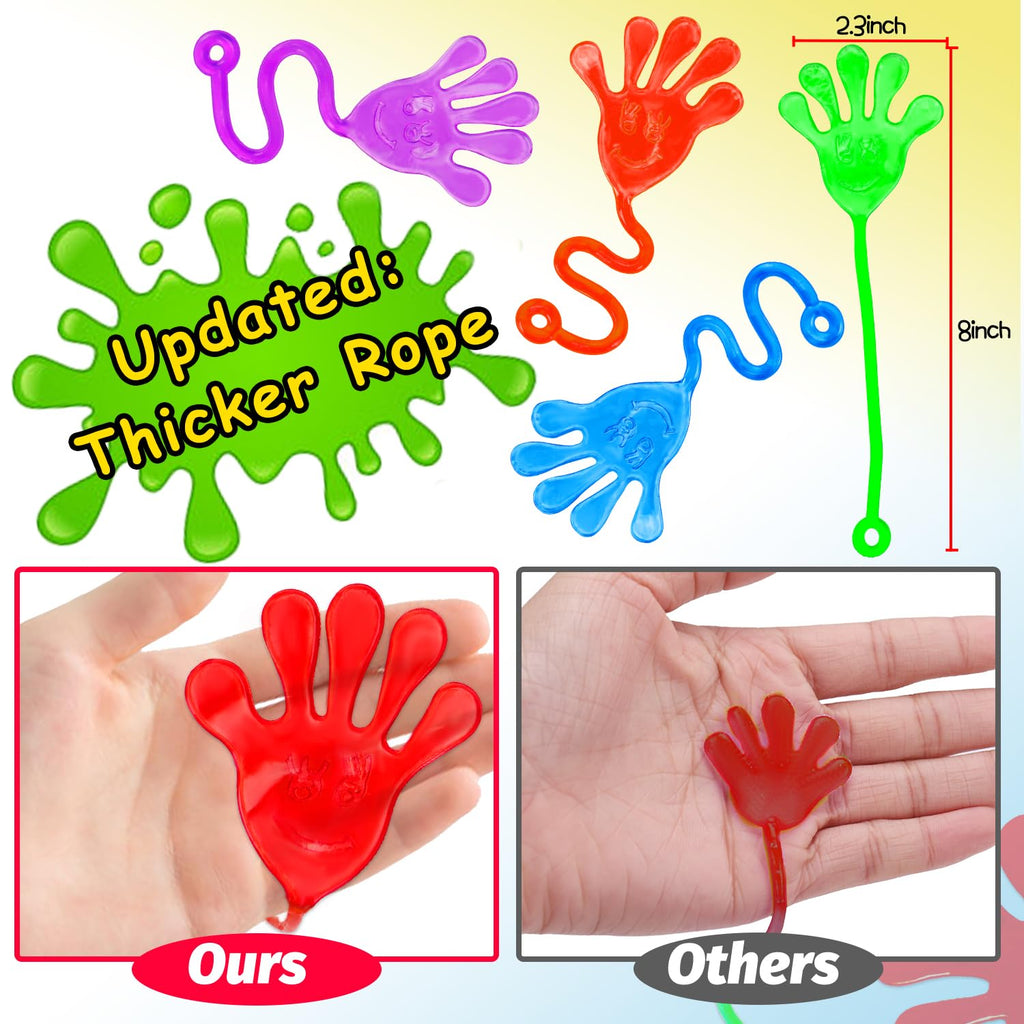 Thremhoo 40 Pcs Sticky Hands – Colorful Kids Party Favors, Classroom Prizes & Gift Bag Stuffers