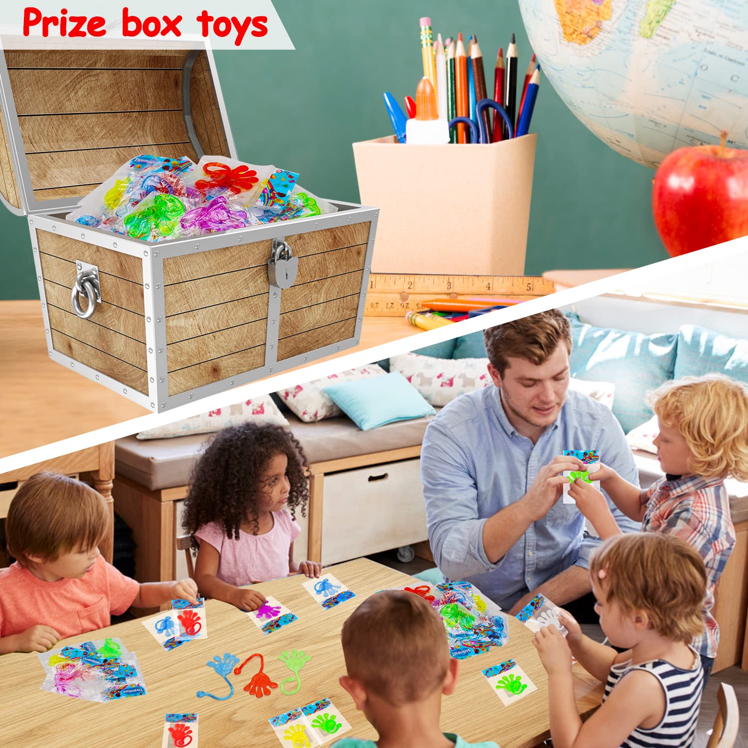 Thremhoo 40 Pcs Sticky Hands – Colorful Kids Party Favors, Classroom Prizes & Gift Bag Stuffers