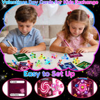 Thremhoo 24Pcs LED Light Up Fidget Spinner Rings with Valentines Cards – Classroom Party Favors Bulk