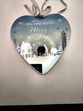 Reflections Christmas Mirror Glass Hanging Heart Plaque may the days be merry  and bright