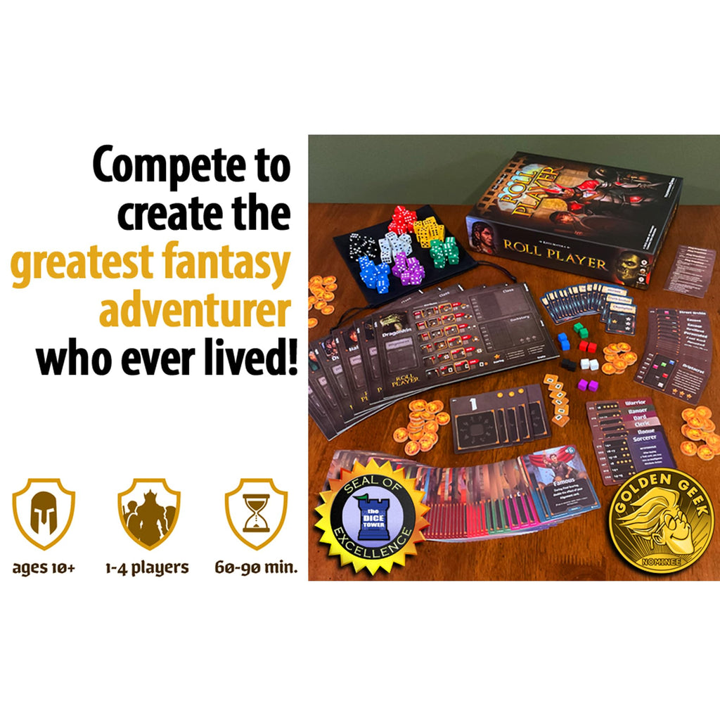 Roll Player Board Game by Thunderworks Games – Fantasy Character Creation & Dice Strategy (1-4 Players, 60–90 Minutes)