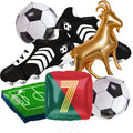 TiAaihion 4D Football Balloons Set | Soccer Field, Cleats, Jersey & GOAT Shapes – Red & Green