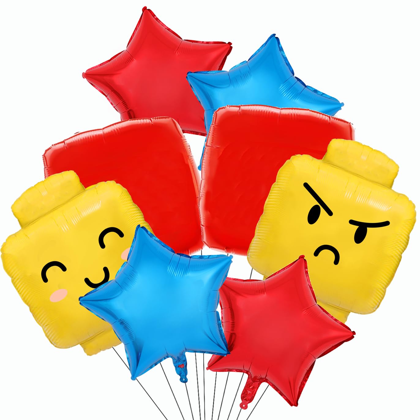 TiAaihion Building Block Balloons – 8pc Brick-Themed Party Decorations