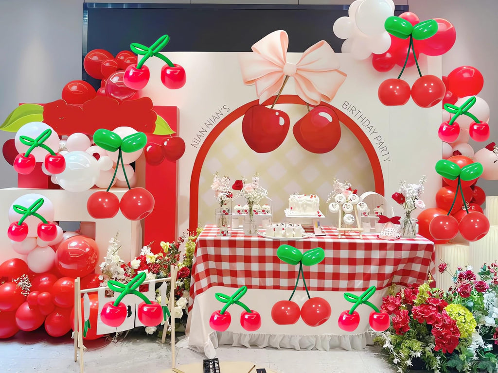 TiAaihion Cherry Balloons Kit – DIY Cherry Balloon Decor for Parties and Valentines