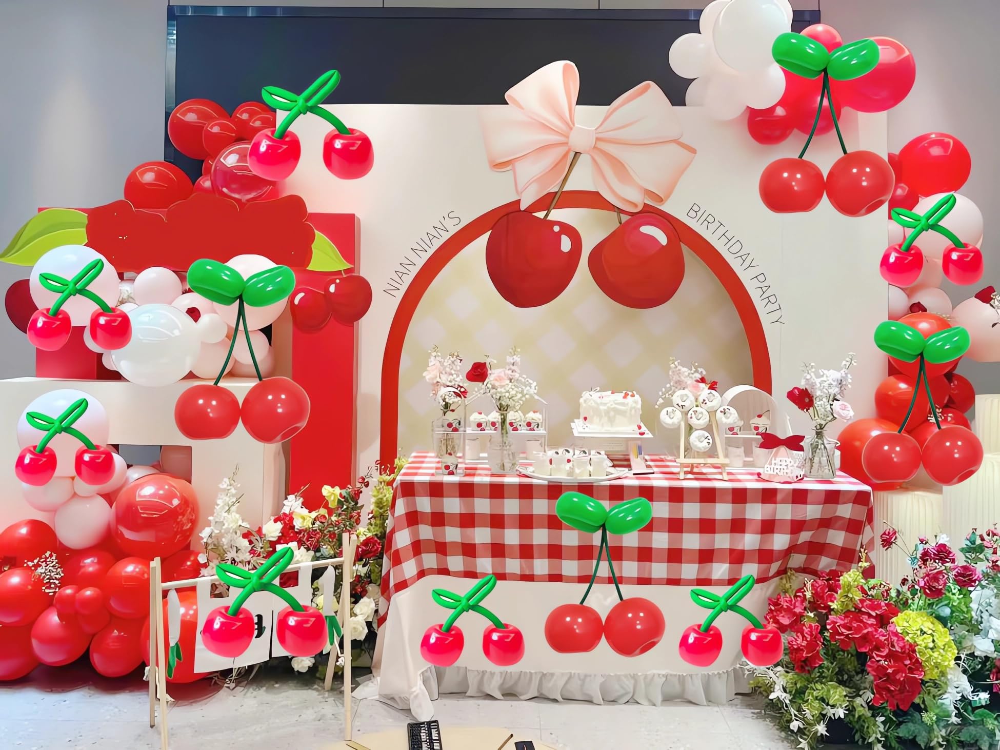 TiAaihion Cherry Balloons Kit – DIY Cherry Balloon Decor for Parties and Valentines