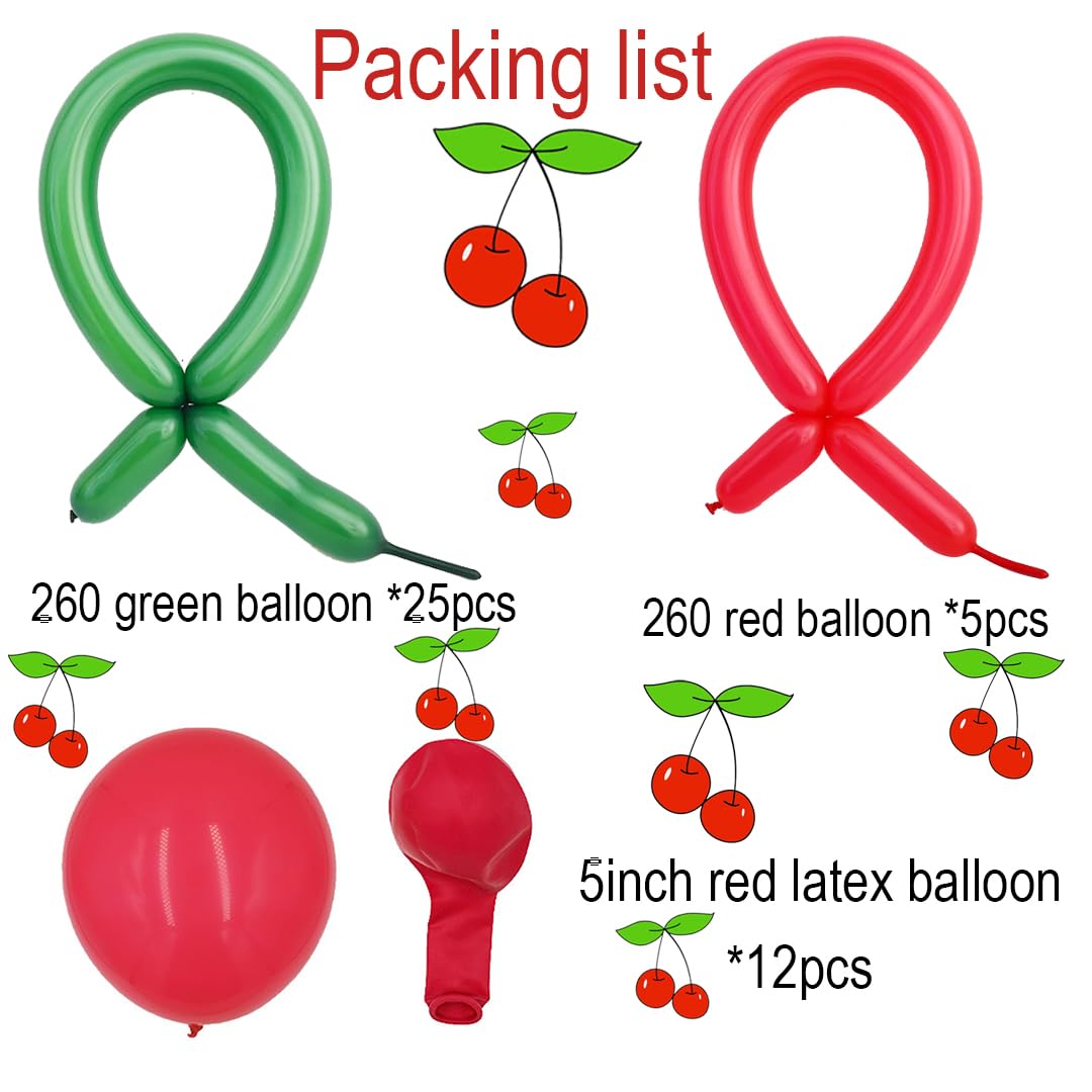 TiAaihion Cherry Balloons Kit – DIY Cherry Balloon Decor for Parties and Valentines