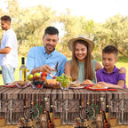 Tiamon 6 Pcs Western Cowboy Tablecloth – Waterproof Plastic Table Cover 54 x 108 in